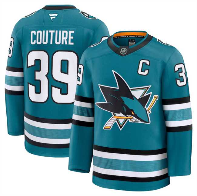 Mens San Jose Sharks #39 Logan Couture Teal 2024-25 Home Stitched Hockey Jersey Dzhi->san jose sharks->NHL Jersey
